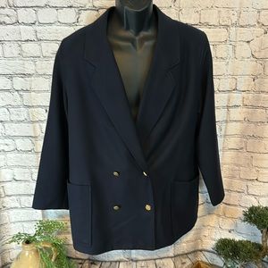 Burberrys Navy Double-breasted jacket blazer with gold buttons